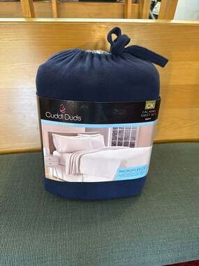 Cuddl Duds Microfleece Cal King Sheet Set Navy Blue
